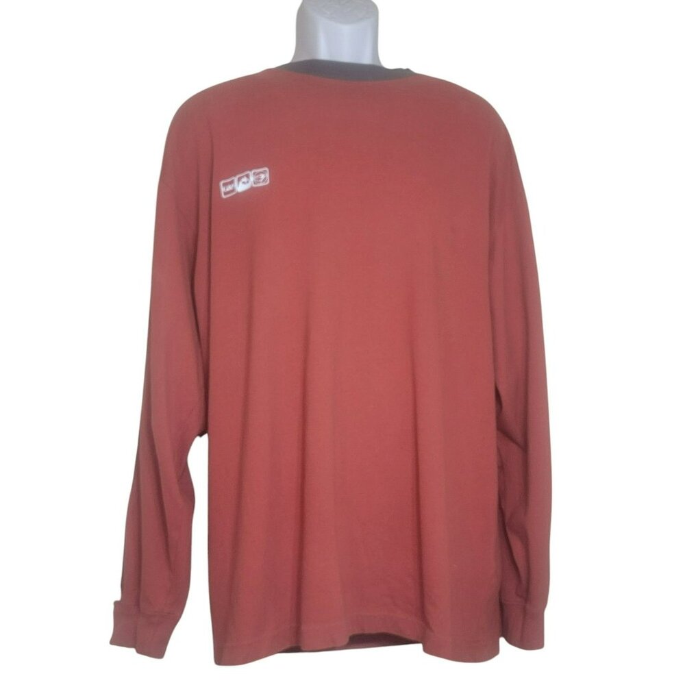 Gordon Smith Shirt, Men L, Rust Orange, Grey/Cream Accent, LS, Cotton, GUC